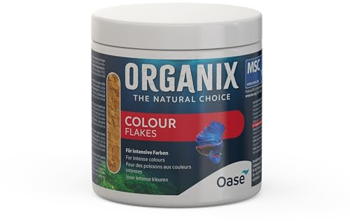OASE ORGANIX Colour Flakes 500 ml - Flockenfutter Aquarium, abwechslungsreiche Ernährung für Aquarienfische, Hauptfutter für Zierfische