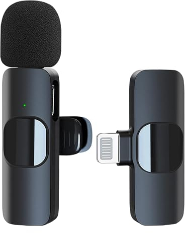 NZBS Micrófono de Solapa Inalámbrico para iPhone, 2,4 GHz Wireless Micro, Mini Micrófono Condensador Omnidireccional de Grabación de Vídeo para Entrevista Podcast Vlog Youtube Live Stream(1 Mic)