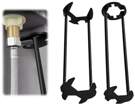 Waschbecken Installer Werkzeug, Spülenschlüssel, Wasserhahn Schlüssel, Sink Faucet Installer, Multifunktionaler Spülenschlüssel, Doppelkopfschlüssel für Toiletten Spülbecken,Küchen Sanitär (A & B)