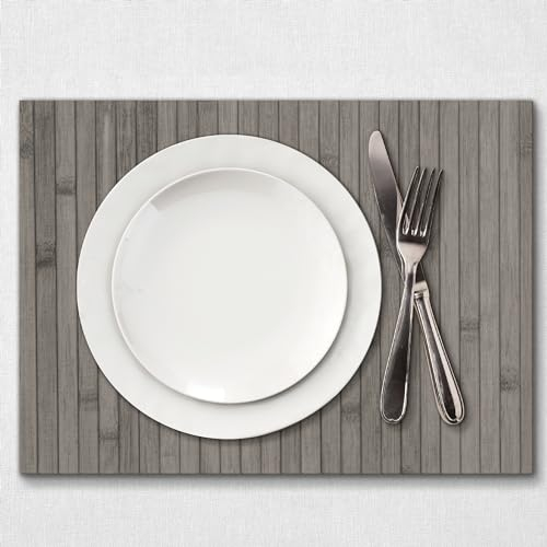 Comart - Mantel Individual de bambú Edge - Juego de 4 manteles Individuales de 30 x 45 cm - Lavables - Resistentes al Calor - para Desayuno, Almuerzo - Elegantes salvamanteles - Eco Friendly de bambú