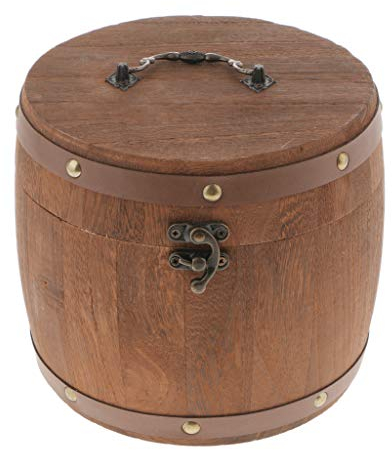 Duiaynke Recipiente de almacenamiento de madera grande vintage sellado con hojas de té para decoración de granja (S)