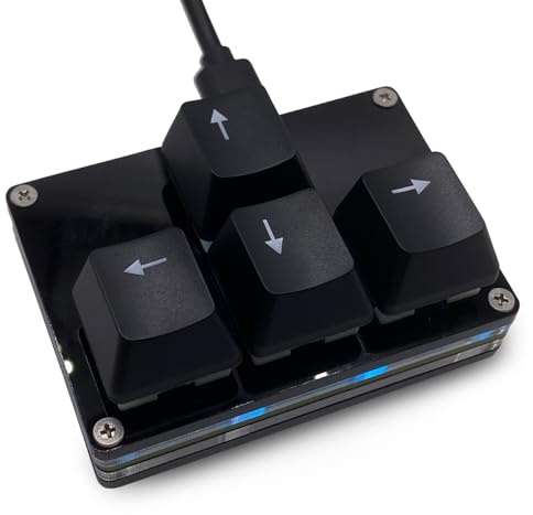 SayoDevice Mini 4-Key WASD Keypad Arrow Key Keycaps Mechanical Keyboard | One-Handed Gaming Keypad Programmable Macros USB-C Customized Hot-swappable Keyboard for Working or FPS Gaming