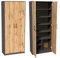 KUBUTKU Armoire pratique de 180 cm avec 2 portes 6 étagères multi-usages pour le bureau et la maison (Graphite/Wotan)