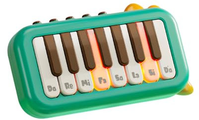 Btuty 15 Tasten Pocket Piano Elektronisches Klavier Ein Klick Wechseln zwischen 3 verschiedenen Tönen Beleuchtete Tasten Interessantes tragbares Musikinstrument für Ausflug Zuhause Camping Outdoor
