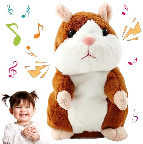 JOKILY Sprechender Hamster, Hamster Sprechend,Plüsch Hamster Spielzeug, Sprechendes und Wiederholt Kinder Stofftiere, Plüsch Hamster Spielzeug,Geeignet für Kinder Stofftiere Kindergeburtstag Geschenk