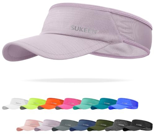 Sukeen Sports Sun Visor Men Women Lightweight Packable Cooling Stretchy Visor Hat for Running, Tennis, Golf