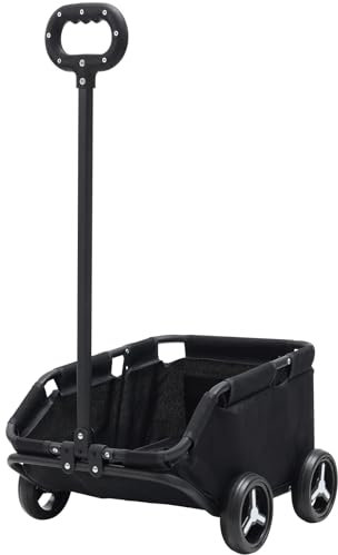 Starbover Hundewagen für kleine Hunde, Hundebuggy klappbar, Haustierwagen Schwarz 4 Räder für Reisen Einkaufen für Hunde Katzen