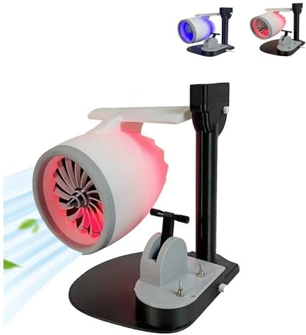 LOUPKC Creative Turbo Desktop Fan, Turbofan Engine Shape Creative Fan,2 in 1 Turbo Desk Fan with Humidifier and Light, Adjustable Turbofan Engine Shape Cooling Fan(Red Light)