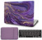 FFBOFFC Hülle Kompatibel mit MacBook Pro 14 Zoll 2023 2022 2021 Freisetzung Modell A2992 A2918 M3 A2779 M2 A2442 M1, Plastik Hartschale Schutzhülle & Tasche & Tastaturabdeckung, Lila Marmor