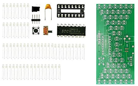 NISHZHU Kit de Bricolage de Sablier Électronique 5V Kits de Production Électrique Amusants Kit de Sablier Électronique Analogique Précis avec Lampe à LED Double Couche PCB Board 84X40mm