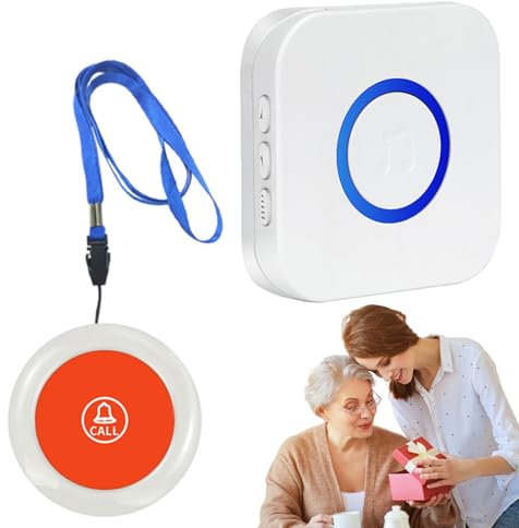 Campanello di chiamata per badante, Cercapersone per badante | Cercapersone portatile per monitor con pulsante di chiamata per anziani - di assistenza a domicilio per pazienti, donne incinte, anziani,
