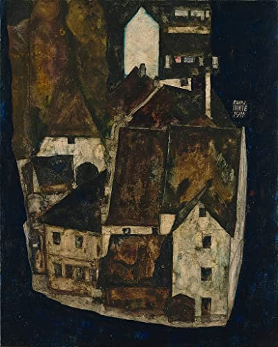 PSVDCTOO Vintage Wanddeko Bilder Poster Wandbild Dead City Iii City on theRiver Iii von Egon Schiele Poster Wandbild Deko für Zimmer 60x90cm