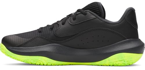 Under Armour Unisex Lockdown 7 Low, leichter Basketball Schuh, robuste Sportschuhe für Outdoor- und Hallensport, atmungsaktive Turnschuhe,Black / Black / Metallic Black,46