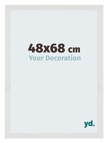 yd. Your Decoration - Puzzlerahmen 48x68 cm - Weiss Matt - Puzzlerahmen 500-1000 Teile - Holz Bilderrahmen - Mura