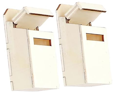 TOYANDONA 2 Pièces Modèle De Maison De Poupée Petites Figurines De Boîte Aux Lettres Mini Figurines De Boîte Aux Lettres Boîte Aux Lettres Micro Maison Trucs Miniatures Jouet en Bois Beige