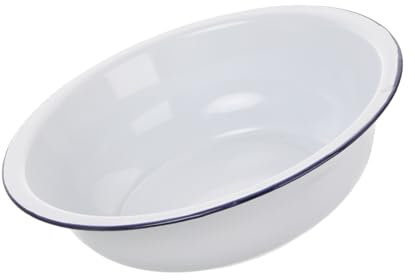 CANIGHT Vintage Enamel Mixing Bowl Capacity Retro Fruit Basin for Washing Vegetables Face and Clothes Sturdy and Easy to Clean Enameled Wash Bowl for Home Decor
