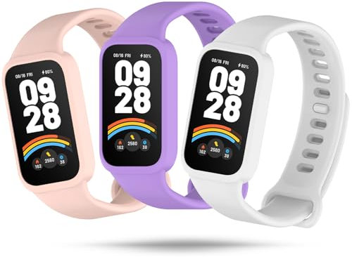 Xisair 3 Pièces Bracelets Compatibles avec Xiaomi Smart Band 9 Active/Redmi Smart Band 3 Bracelets en Silicone pour Redmi Smart Band 3 Bracelet Xiaomi Band 9 Active Bracelets de Sport