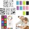 Sponge Finger Painting Set, Finger Sponge Daubers, Sponge Finger Painting Kit With 20 Colors Inkpad, 5 Stencils And 10 Finger Painting Sponge