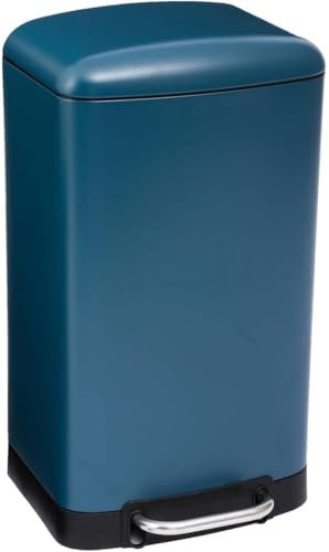 Poubelle De Cuisine à Pédale 30l | Seau Intérieur Amovible, Fermeture Douce Et Silencieuse, Solide | Bleu Pétrole