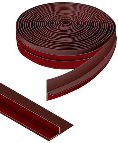 Orghtin Draft Excluder for Doors Brown T-Shaped Silicone Seal Strip, Weather Stripping Door Seal Strip, 20 Feet/ 6m Draft Stopper for Side or Under of Door
