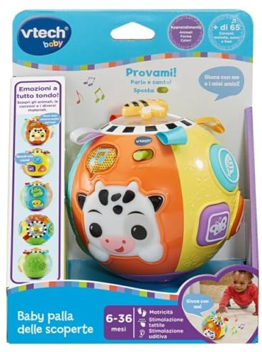 VTech Interaktiver Babyball, Entdeckungsball, Lernspiel für Kinder, für sensorische Entwicklung, 6-36 Monate