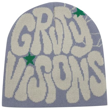 Y2k Beanie Mütze Herren Damen Teenager Y2k Cap Winter Knit Skater Beanie Mütze Hip Hop Strickmützen Baumwolle Spider MEA Culpa Printed Y2k Beanie Cap Lässige