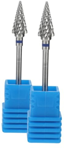 2 Brocas para Pulir Uñas de Acero Azul para Manicura | Cabezal de Pulido, Uso Doméstico y Salón, para Cuidado Integral de Uñas y Pedicura en Gel