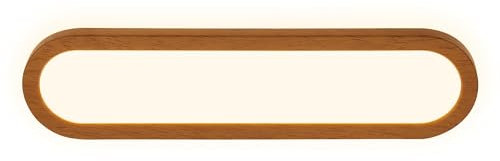 BRILONER - LED Spiegelleuchte Bad mit indirektem Licht, IP44 Spritzwasserschutz, Wandmontage, Badezimmerlampe, Spiegellampe Bad, Lampe Badezimmer, Badlampe Wand, 35 x 9 x 4 cm, Holzfarben