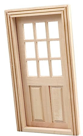 DECOMELODY Puerta de Madera Miniatura para Casa de Muñecas Accesorio Decorativo de Muebles Clásico para Habitaciones Infantiles para Miniaturas