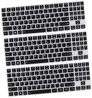 Tofficu 3 Pièces Couverture de Clavier Silicone pour Ordinateur Portable Protection Poussière Semi Transparente Noir
