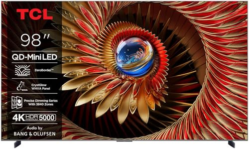 QD-Mini TV LED 248,9 cm (98) TCL 98C8K, 4K HDR Premium 5000, ZeroBorder, Smart TV Google, commande vocale