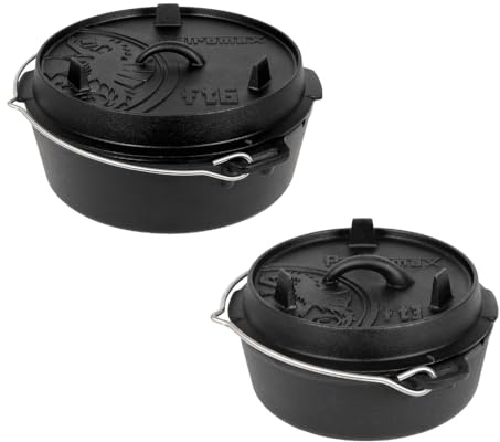 Petromax Dutch Oven Set FT3-T & FT6-T – Zweiteiliges Gusseisen-Set zum Braten, Backen & Schmoren – Vorgebrannt, feuerfest & vielseitig für Outdoor & Küche