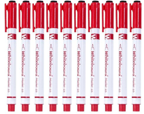 Opdestn Trockenlöschmarker,10er Set Schulstifte Mit Radiergummi,0,5 mm Stifte mit Radiergummi | Für Lehrer, Whiteboard, Schule, Kindergarten & Zeichnen