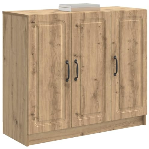 vidaXL Sideboard Artisan-Eiche 89 x 34,5 x 77 cm Holzwerkstoff, Moderner Wohnzimmerstauraum, eleganter rechteckiger Sideboard, funktionales Möbelstück, schickes Design