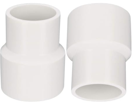 ROWORKX PVC DWV Reducing Coupling 40mm x 32mm Pipe Adaptor, White | 2Pcs Duct Reducer Pipe Fitting with a 40mm to 32mm Socket Design for Water Supply, Drainage & Construction Applications