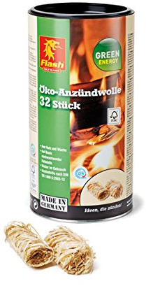 Flash Öko Anzündwolle - 32 Stück Dose