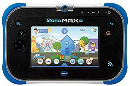 VTech - Storio Max 2.0 Blau, Kinder-Tablet mit Touchscreen, Lernfähig und sicher mit 5 Zoll Farbdisplay, WiFi, Android, Kamera, Geschenk für Kinder von 3 Jahren bis 11 Jahren – Inhalt in Französisch