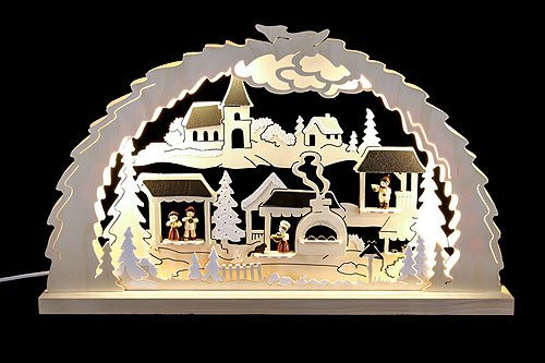 Schwibbogen Weihnachtsmarkt - 62x37x4,5 cm