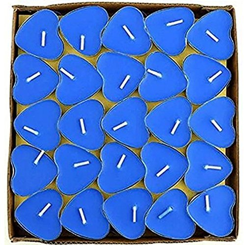 Demarkt Nightlights Lot de 50 Bougies Chauffe-Plat romantiques Bleu 3,7 x 1 cm