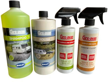 Caravan Cleaning Kit 1ltr Polish, 1ltr Shampoo,500mls Window & Interior Spray