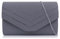 Milisente Damen Clutch, Wildleder Abendtasche Hochzeit Tasche Clutch Bag Elegante Umschlag Crossbody Schultertasche klein Umhängetasche (Grau)