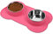 VIVAGLORY Hundenäpfe Edelstahl Futternäpfe für Hunde und Katzen mit Rutschfester auslaufsicherer Silikonunterlage, 1310ml ea., Rosa