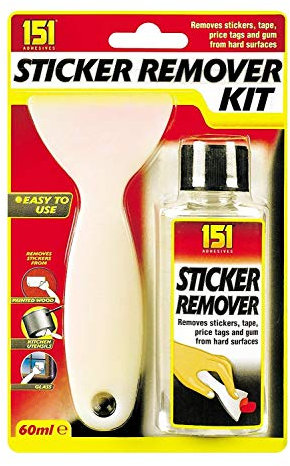 3x151 Products Kit with Scraper Removes Stickers, Tape, Gum, Sticky Stuff, White,