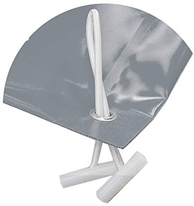 International Pool Protection Poolabdeckung Winter 6,5 x 7,5 m Plus 15 cm auf jeder Seite für Verankerung in Grau (außen) und Grau (innen) + Aufbewahrungstasche als Geschenk