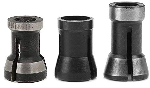 3PCS 6/6.35/8mm Pinza de Mandril, Adaptador de Enrutador Herramienta de Conversión de Pinza de Mandril Carpintería Fresadora Recorte Cabezal de Grabado de Mandril
