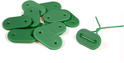 Simon & Co -Lot de 26- Fixation pour canisse et Brise-Vue - Couleur Vert - avec Fil résistant - en Bonus Une Petite étiquette en Bamboo pour étiqueter Vos Plantes !