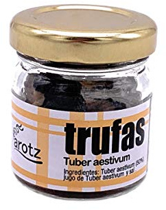 Exclusiver, echter ganzer Sommertrüffel der Spitzenklasse aus Spanien - in 1.Qualität - Tuber aestivum - 10 g im Glas, Menge:1 Stück