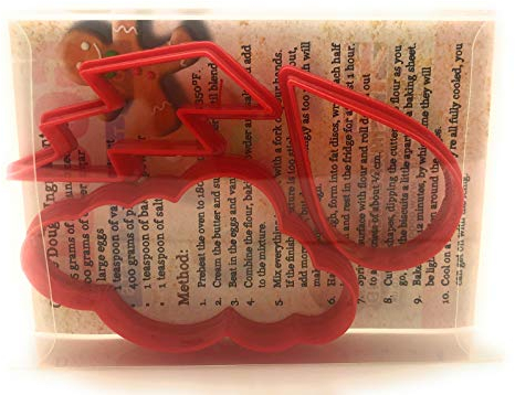 Stormcloud Raindrop Cloud Lightning Cookie Cutter Set of 3, Biscuit, Pastry, Fondant Clay Cutter