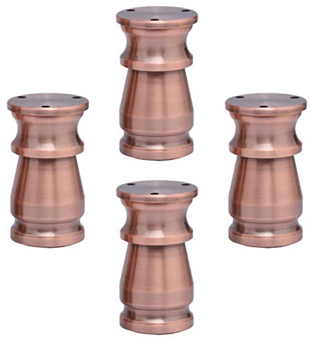 4 X MöBelfüßE,Roter Bronze Polierter Aluminiumlegierung StüTzfüßE,Verstellbar 10 Mm,Tragende 300 Kg,SofafüßE FüR CouchtischschräNke,MöBelzubehöR Aus Metall Starke UnterstüTzung/A / 8cm
