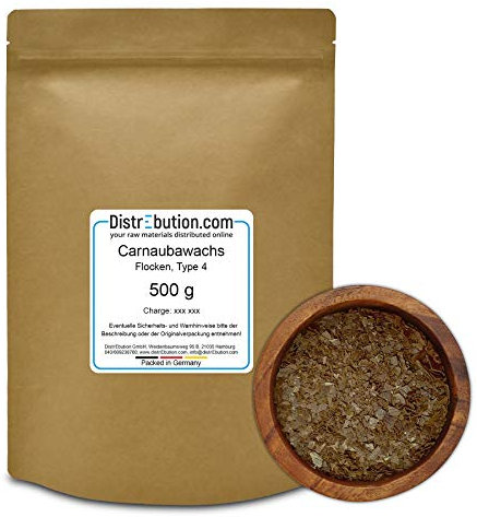 500 g Carnaubawachs T4 - Copernicia cerifera cera - veganes Pflanzenwachs zur Herstellung von Polituren, Holzpflege, Trennmittel - Eignet sich perfekt für Härtung weicherer Wachse - Natürliches Wachs